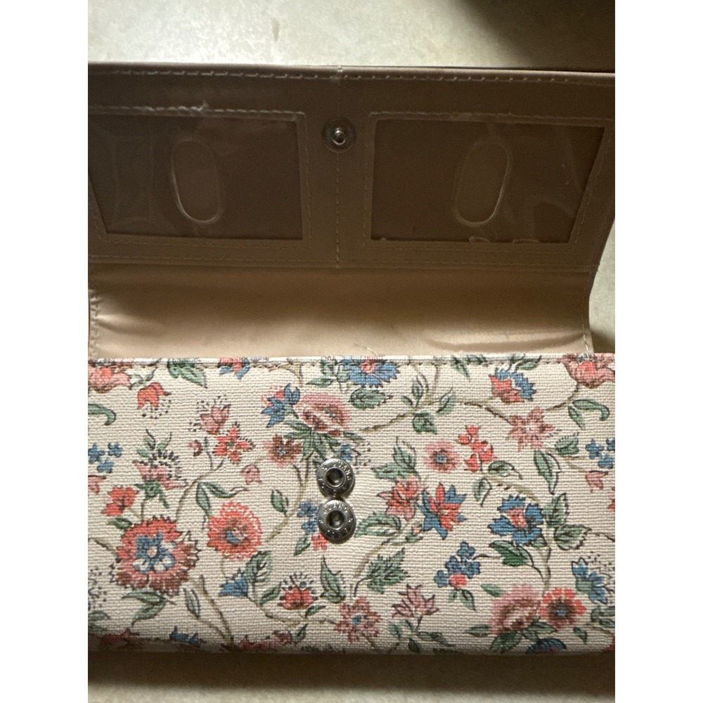 Floral Tapestry Trifold Wallet Cream Multicolor RFID Safe Keeper RN 73277 - Picture 3 of 6